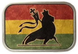 Rastafarian Flag buckle in wood